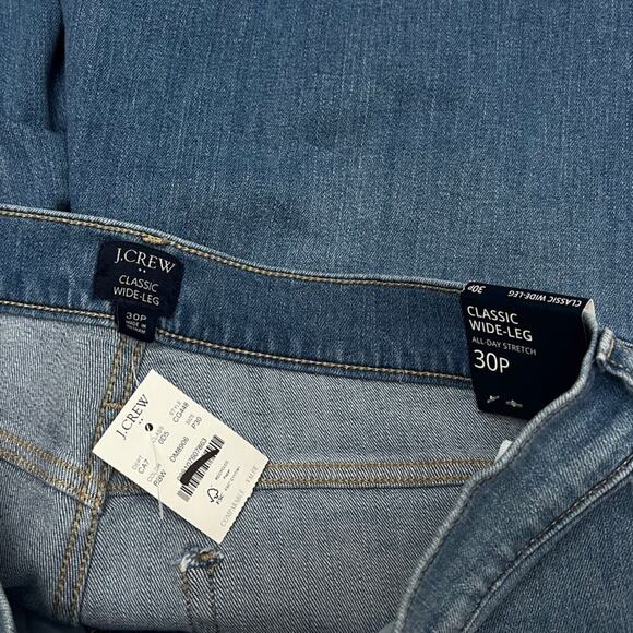 J.Crew Factory Petite Classic Wide-leg Jean in All-day Stretch CG448 size 30P - Picture 5 of 6